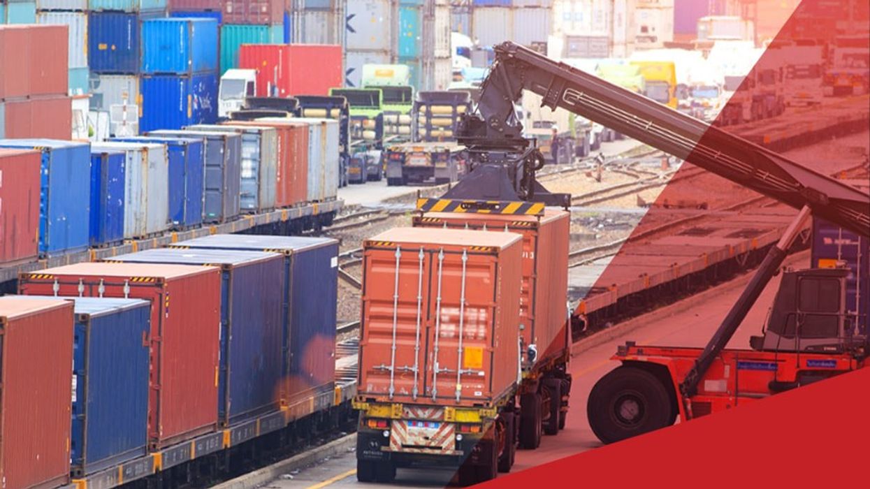 drayage containers being loaded on truck