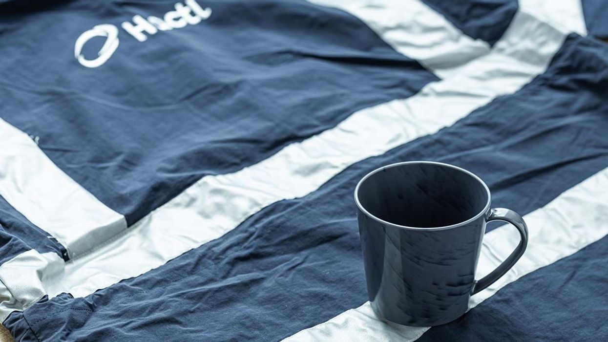 Hactl's recycled uniforms turned into cups