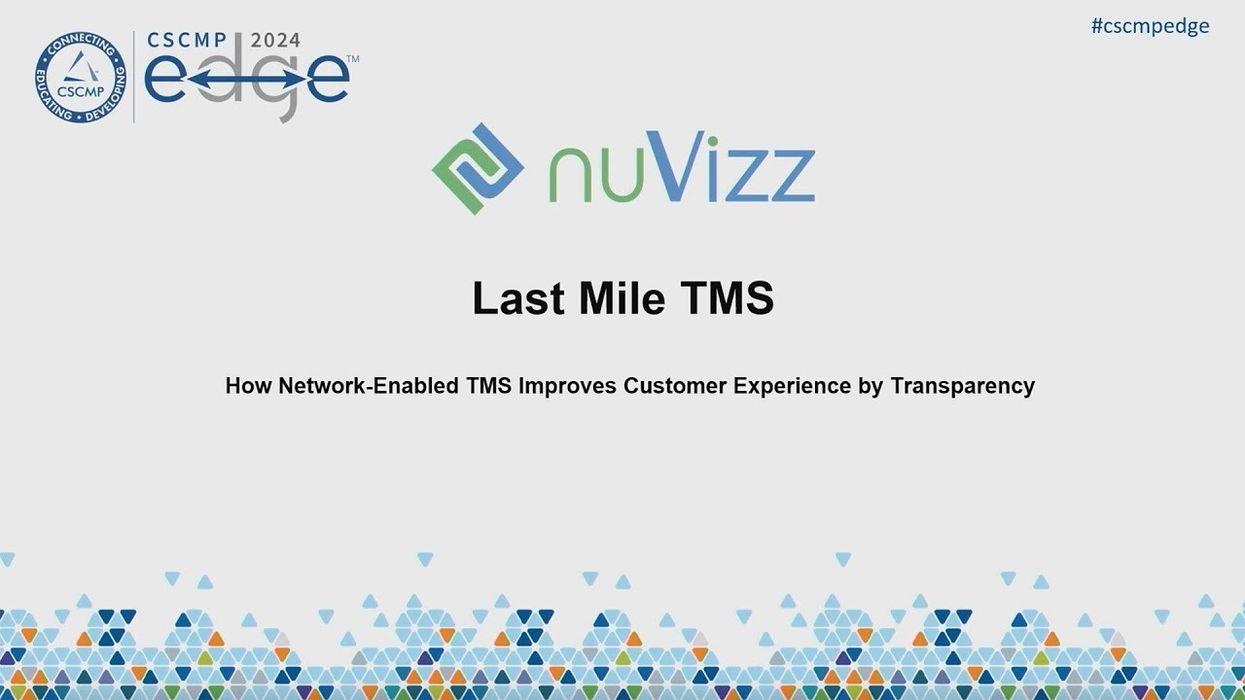 CSCMP EDGE 2024 Innovation Theater: Last Mile Delivery – How Network-Enabled TMS Improves Customer Experience by Transparency