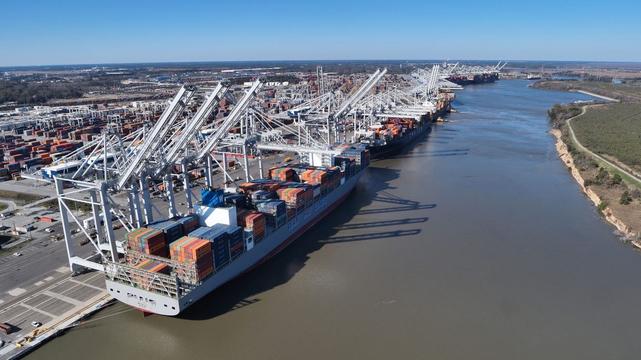 ships and containers at port of savannah