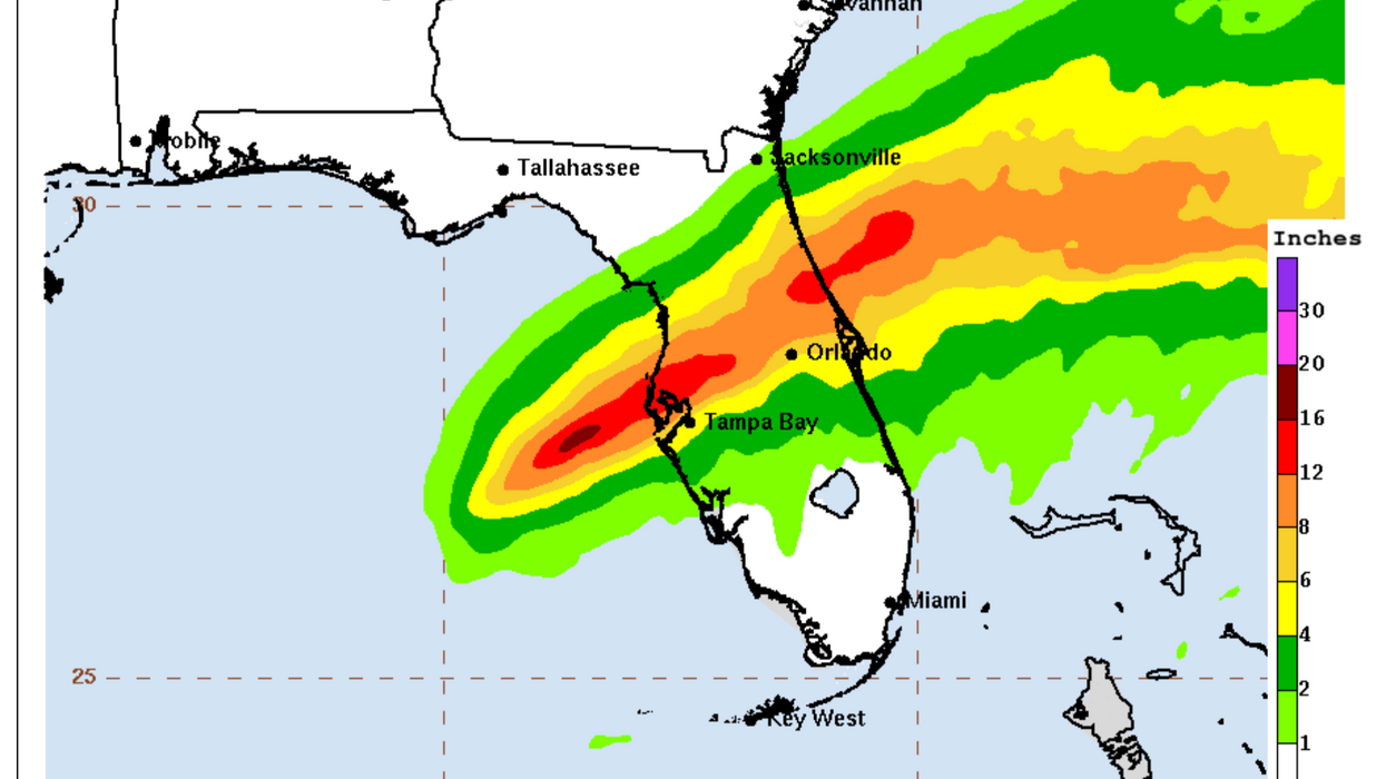 hurricane milton rain forecast map