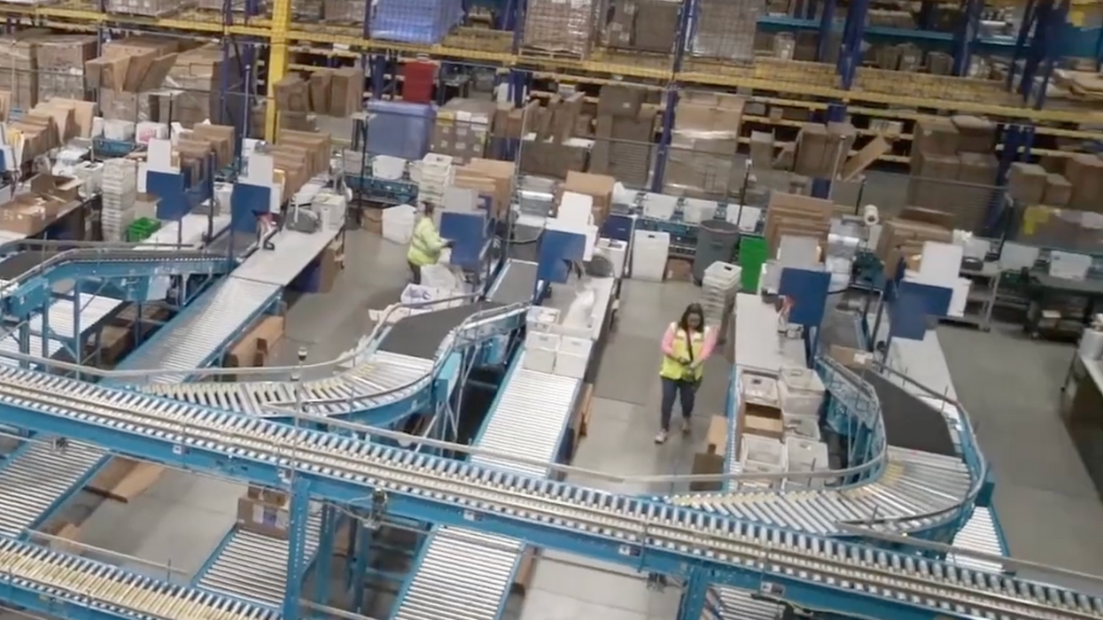 warehouse and conveyors systems in motion